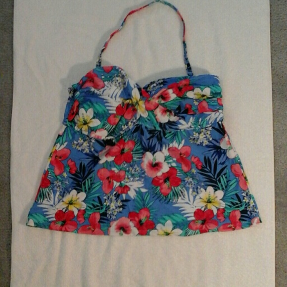 Flower Print Bathing Suit Top