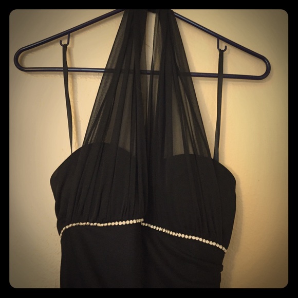 Black long formal dress.