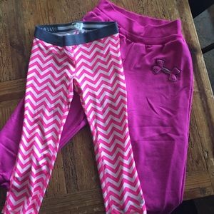 Under Armour cropped workout pants & Chevron print