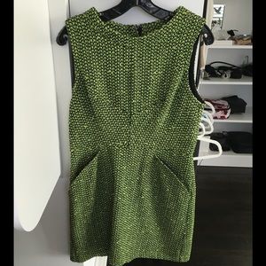 Green and Black Tweed Topshop Dress