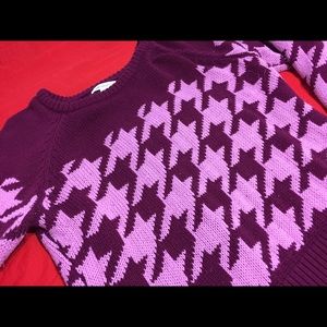 Liz Claiborne Purple XL houndstooth knit sweater