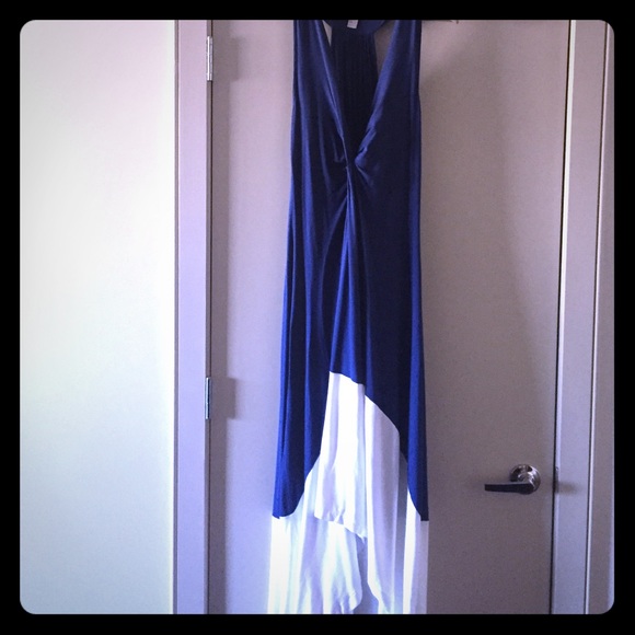 Navy/white high low dress