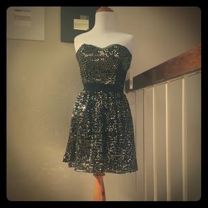 Aqua sequin dress