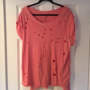 Free People Destroyed Boyfriend Tee