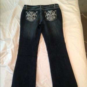 Boot cut stretchy dark denim jeans