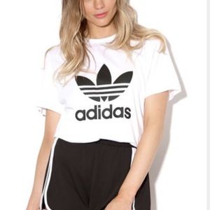 White trefoil adidas t shirt