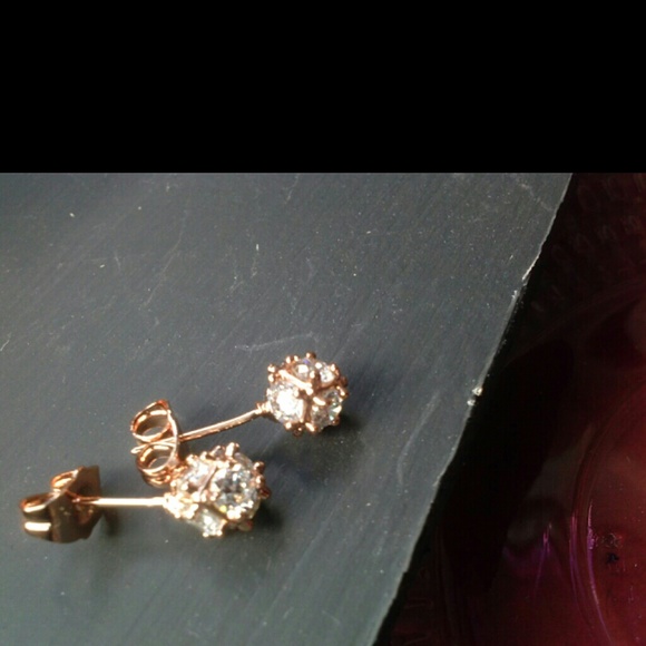 Crystal Earrings set in Rose Gold fill