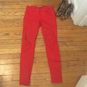 Zara red skinny jeans! Super comfy!