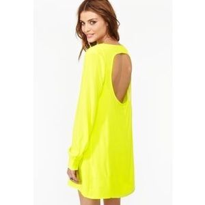 NASTY GAL • Neon long sleeve dress & back cut-out