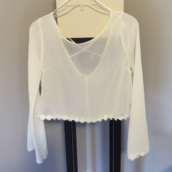 Urban Outfitters Tops - Sheer cream top from urban outfitters