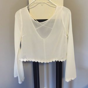 Sheer cream top from urban outfitters