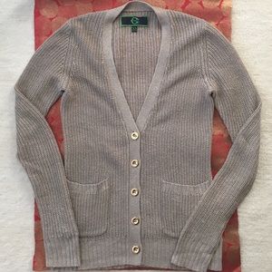 C Wonder Metallic Gold Cardigan