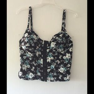 Floral crop top corset
