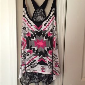 Sleeveless Aztec print top