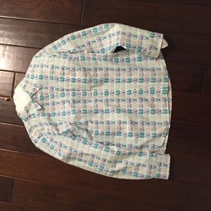 Talbots blouse flip flop print