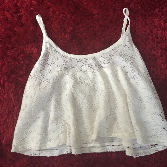 White lace crop top