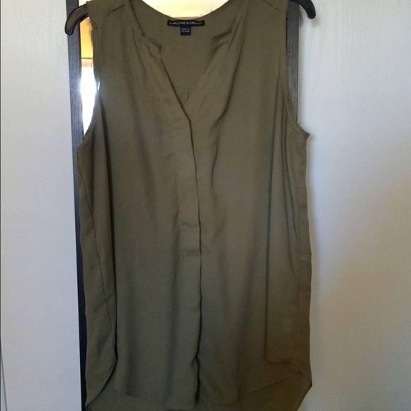 Olive Green Chiffon Blouse