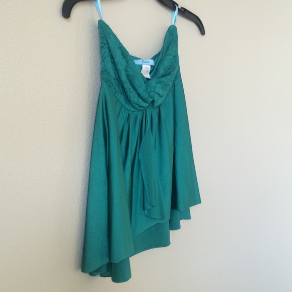 Marciano Emerald green strapless swing top