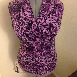 Purple and black top