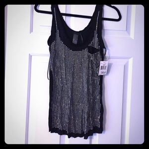 Guess jeans black studded tank XS
