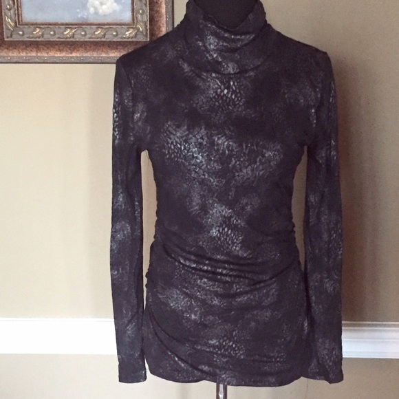 Shimmery Kenneth Cole Draped Turtleneck
