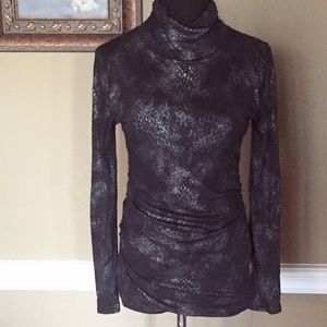 Shimmery Kenneth Cole Draped Turtleneck