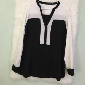Black and White Blouse