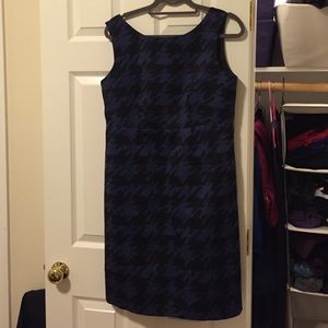 Houndstooth navy and black dress