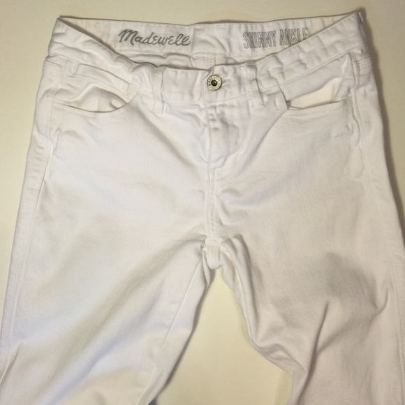 Madewell white denim skinny jeans