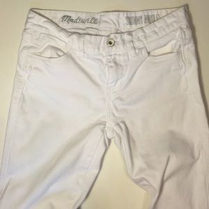 Madewell white denim skinny jeans