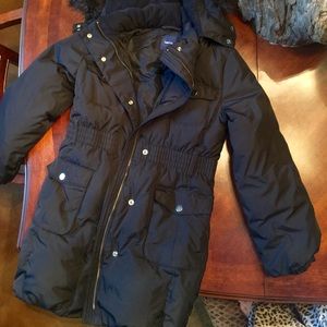 Gap Girls black jacket with fur hood