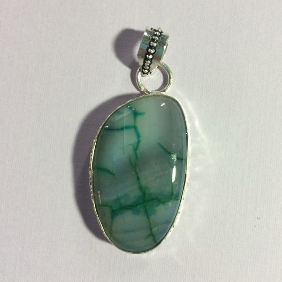 🌠💥SALE‼️⬇️Moss Agate Pendant 🎀STERLING SILVER - Picture 2 of 4