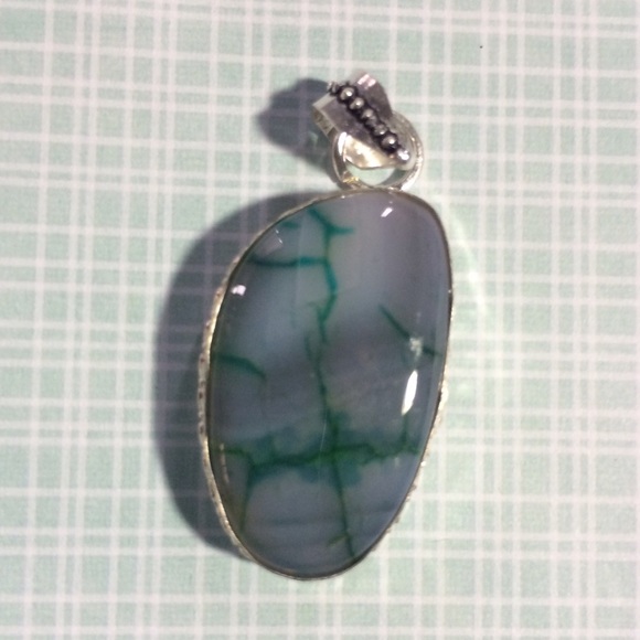🌠💥SALE‼️⬇️Moss Agate Pendant 🎀STERLING SILVER - Picture 3 of 4