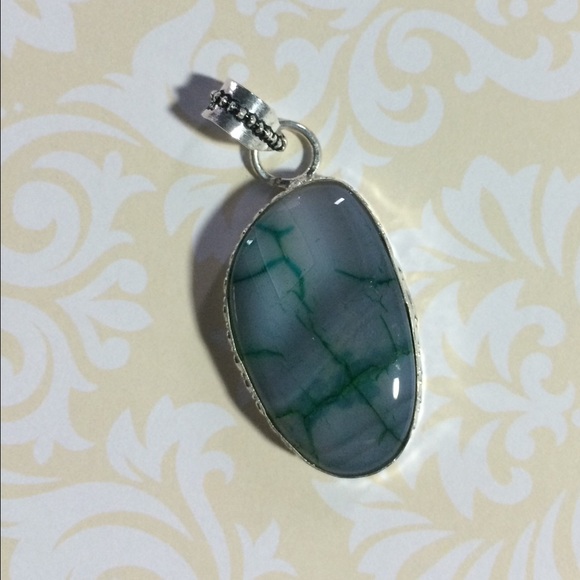 🌠💥SALE‼️⬇️Moss Agate Pendant 🎀STERLING SILVER - Picture 4 of 4