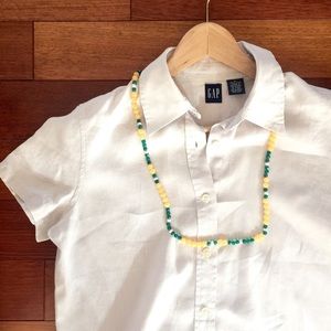 GAP light grey linen short sleeve shirt