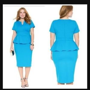 Peplum blue Eloquii dress.