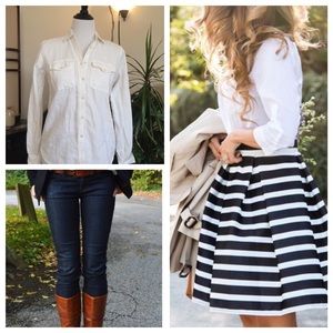 Ralph Lauren 100% Linen Button Up Blouse