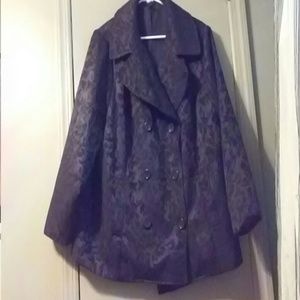 NWOT Black brocade peacoat