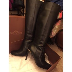 Leather Coach boots