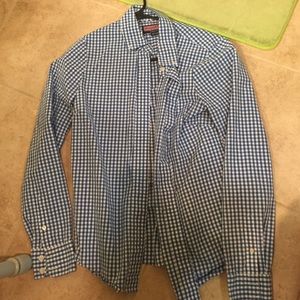 Blue and white button down size 2
