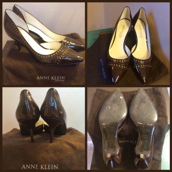 Cute Anne Klein chocolate brown pointy toe pumps!