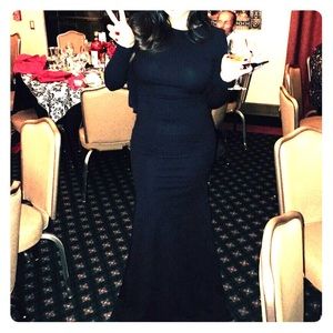 Black long sleeve mermaid dress