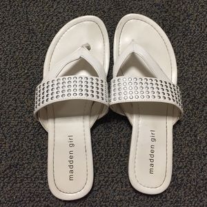 Madden girl studded white leather sandals