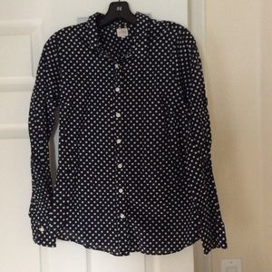 J. Crew polka dot shirt medium