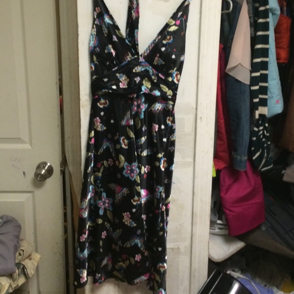 A beautiful colorful over the neck dress