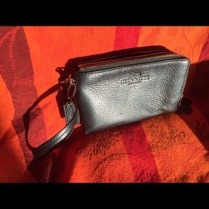 COACH dual zippered wristlet