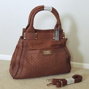 Cognac Woven Style Purse