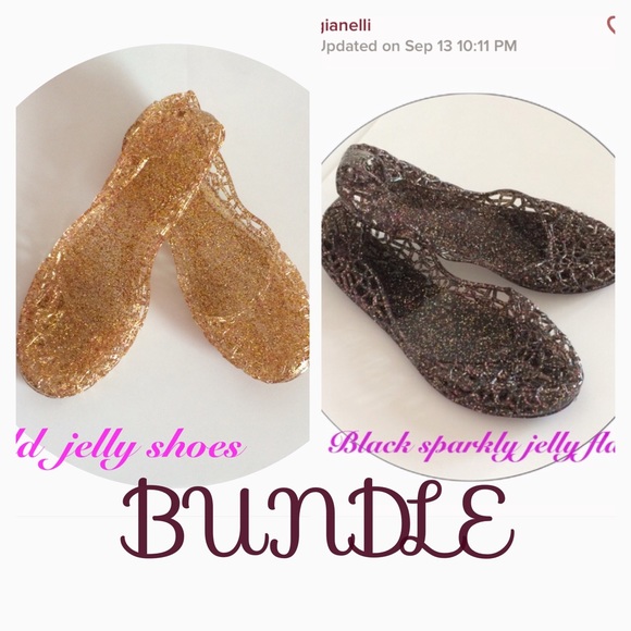 ❗BOGO FREE️❗️Black sparkley jelly flat