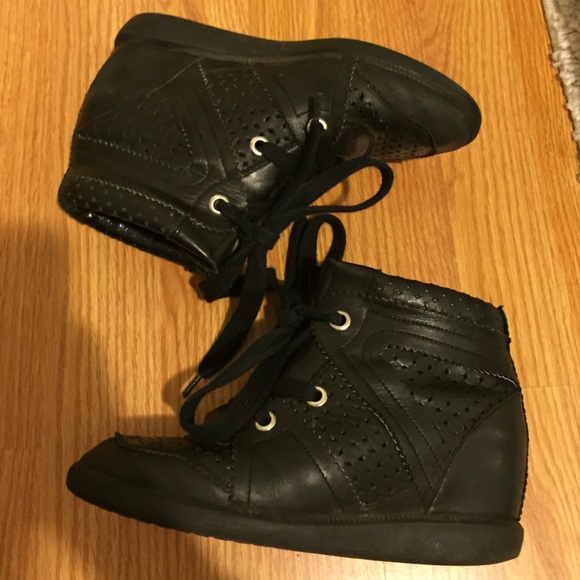 Isabel marant bobby black wedge sneakers 37