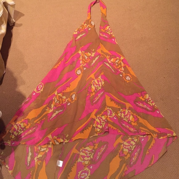 Halter neck backless pucci-inspired dress